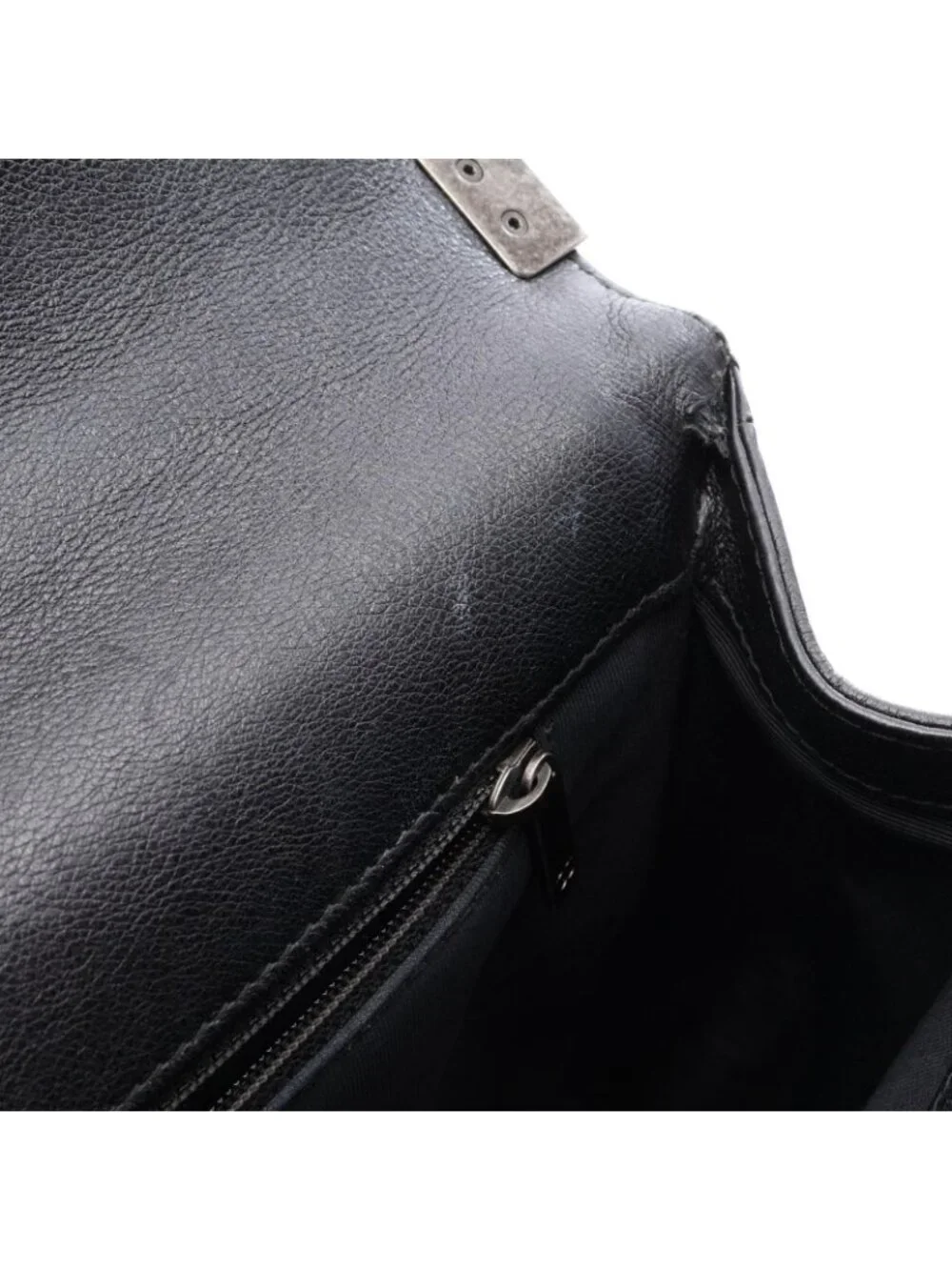 Chanel Shoulder Bag Boy Black Caviar Leather Boy Chain